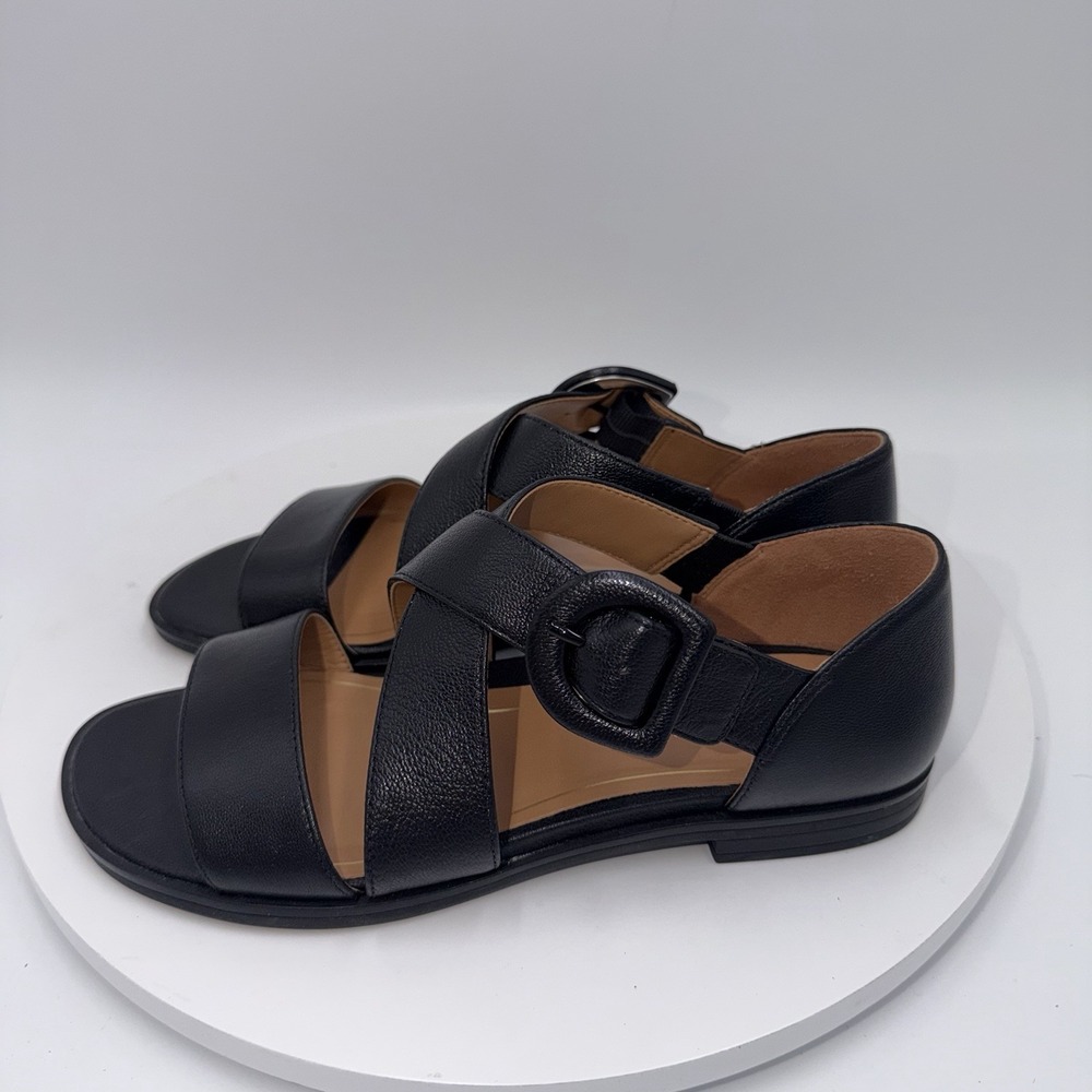 Vionic Women's Citrine Pacifica Sandals Black Leather Size US 6 Medium